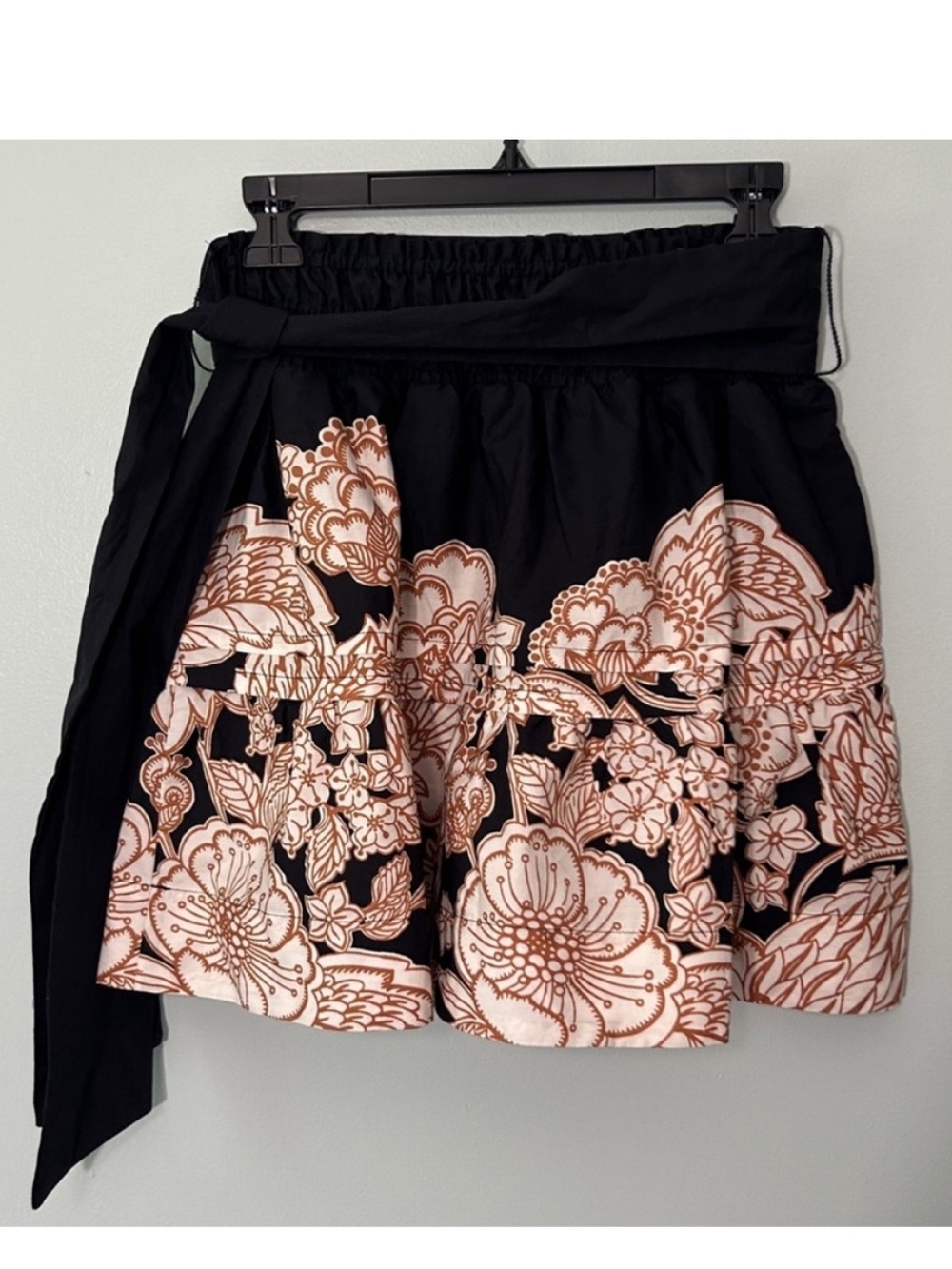 Anthropologie XSmall Skirt Somerset Mini Skirt in neutral tiered 100% cotton NWT